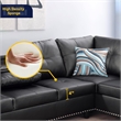 Star Home Living Corp Sean Faux Leather Sectional Sofa in Black not ottoman