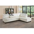 Star Home Living Corp Sean Faux Leather Sectional Sofa in Shiny White