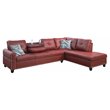 Star Home Living Corp Sean Faux Leather Sectional Sofa in Wine Red