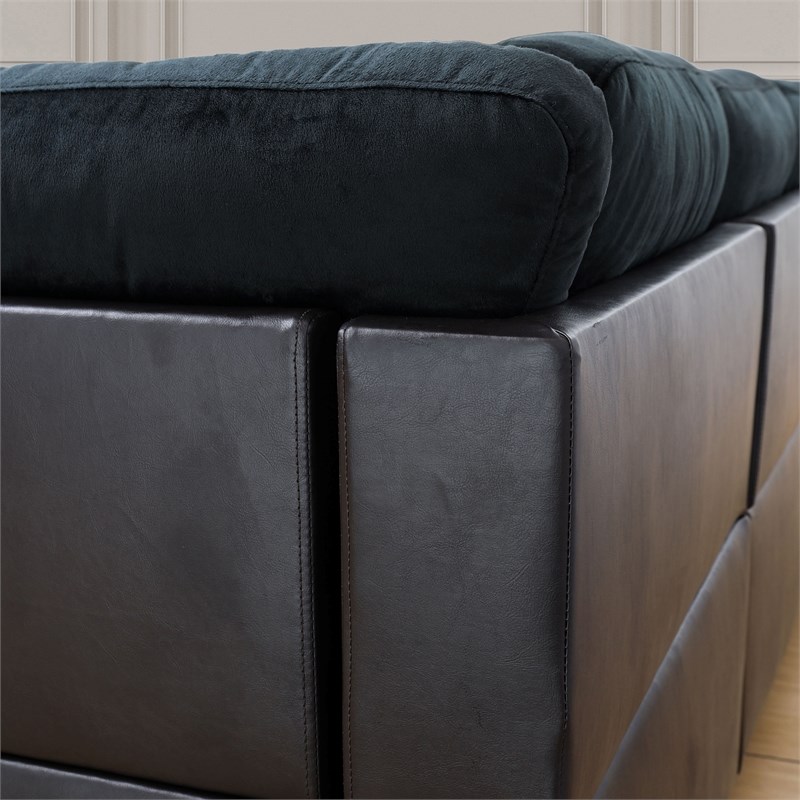 Star Home Living Corp Lisa Fabric Right Facing Sectional in Mightnight Blue