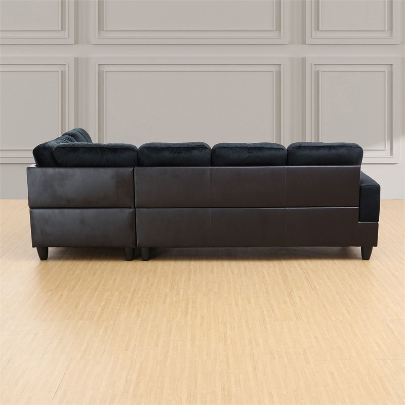 Star Home Living Corp Lisa Fabric Right Facing Sectional in Mightnight Blue