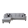 Star Home Living Corp Tracy Flannelette Fabric Left Facing Sectional in Gray