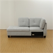Star Home Living Corp Tracy Flannelette Fabric Left Facing Sectional in Gray