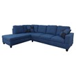 Star Home Living Corp Tracy Fabric Left Facing Sectional in Deep Ocean Blue