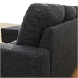 Star Home Living Corp Tracy Linen Fabric Left Facing Sectional in Black/Gray