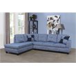 Star Home Living Corp Tracy Linen Fabric Left Facing Sectional in Flint Blue