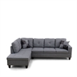 Star Home Living Corp Tracy Linen Fabric Left Facing Sectional in Gray