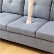 Star Home Living Corp Tracy Linen Fabric Left Facing Sectional in Gray