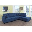 Star Home Living Corp Simon Fabric Right Facing Sectional in Deep Ocean Blue
