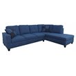 Star Home Living Corp Simon Fabric Right Facing Sectional in Deep Ocean Blue
