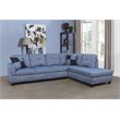 Star Home Living Corp Simon Linen Fabric Right Facing Sectional in Flint Blue