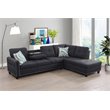 Star Home Living Corp Victor Linen Fabric Sectional Sofa in Black/Gray