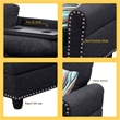 Star Home Living Corp Victor Linen Fabric Sectional Sofa in Black/Gray