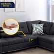 Star Home Living Corp Victor Linen Fabric Sectional Sofa in Black/Gray