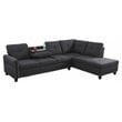 Star Home Living Corp Victor Linen Fabric Sectional Sofa in Black/Gray