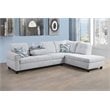 Star Home Living Corp Victor Linen Fabric Sectional Sofa in Gray White