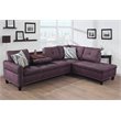 Star Home Living Corp Victor Linen Fabric Sectional Sofa in Amaranth Purple