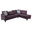Star Home Living Corp Victor Linen Fabric Sectional Sofa in Amaranth Purple
