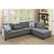 Star Home Living Corp Victor Linen Fabric Sectional Sofa in Gray