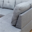 Star Home Living Corp Simon Linen Fabric Right Facing Sectional in Gray