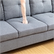 Star Home Living Corp Simon Linen Fabric Right Facing Sectional in Gray