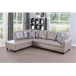Star Home Living Corp Ben Faux Leather Left Sectional Sofa in Silver Gold
