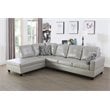 Star Home Living Corp Ben Faux Leather Left Sectional Sofa in Silver Powder