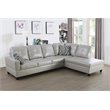 Star Home Living Corp Harry Faux Leather Right Sectional Sofa in Silver Powder