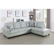 Star Home Living Corp Harry Faux Leather Right Sectional Sofa in Silver Green