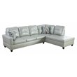 Star Home Living Corp Harry Faux Leather Right Sectional Sofa in Silver Green