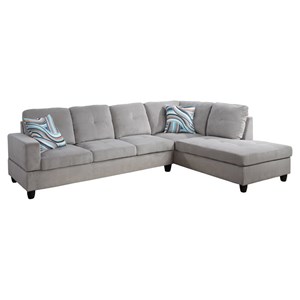 Star Home Living Corp Harry Fabric Right Sectional Sofa in Elephant Gray
