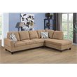 Star Home Living Corp Harry Lint Fabric Right Sectional Sofa in Latte