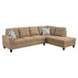 Star Home Living Corp Harry Lint Fabric Right Sectional Sofa in Latte