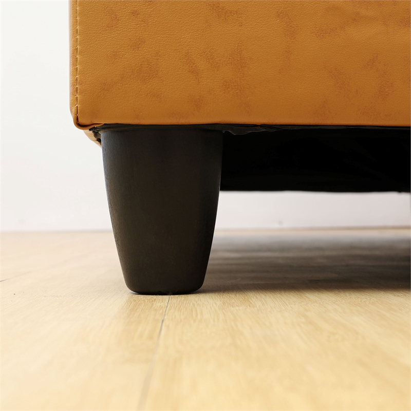 Star Home Living Corp Ben Faux Leather Left Sectional Sofa in Ginger Brown