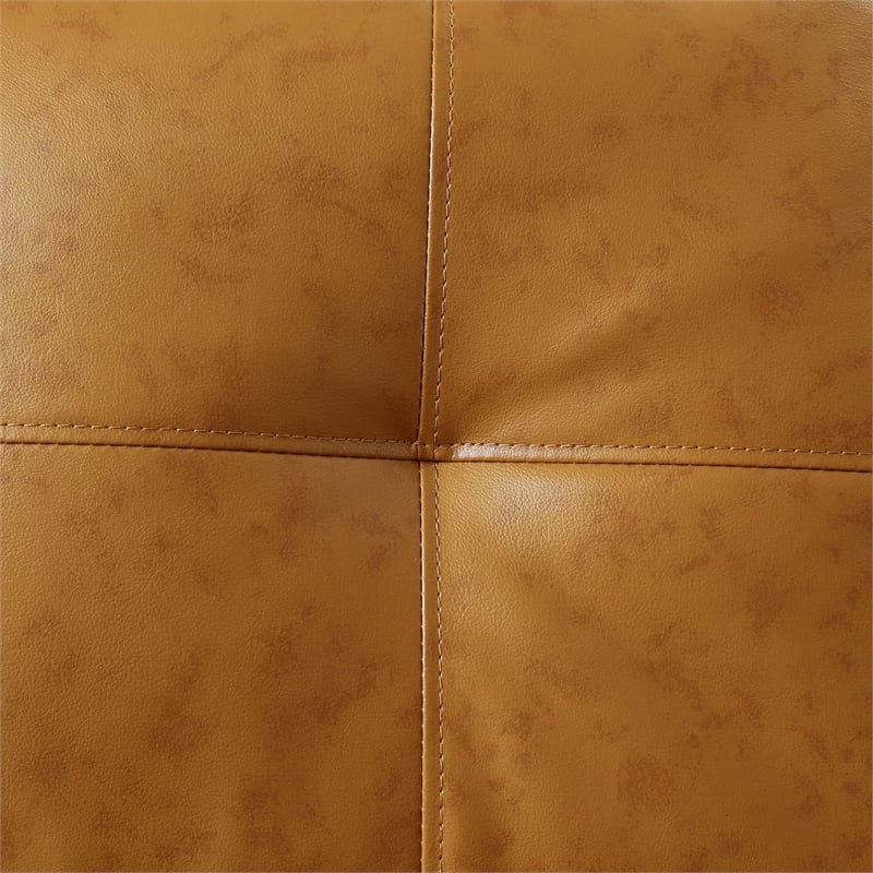 Star Home Living Corp Ben Faux Leather Left Sectional Sofa in Ginger Brown