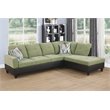 Star Home Living Corp Harry Lint Fabric Right Sectional Sofa in Pickle Green