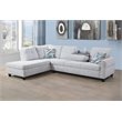 Star Home Living Corp Venus Linen Fabric Sectional Sofa in Gray White
