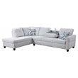 Star Home Living Corp Venus Linen Fabric Sectional Sofa in Gray White