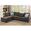 Star Home Living Corp Venus Linen Fabric Sectional Sofa in Brown/Gray
