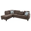 Star Home Living Corp Venus Linen Fabric Sectional Sofa in Brown/Gray
