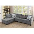 Star Home Living Corp Venus Linen Fabric Sectional Sofa in Gray