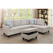 Star Home Living 3PC Flannelette Right Facing Sectional Sofa with Ottoman
