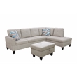 Star Home Living 3PC Flannelette Right Facing Sectional Sofa with Ottoman