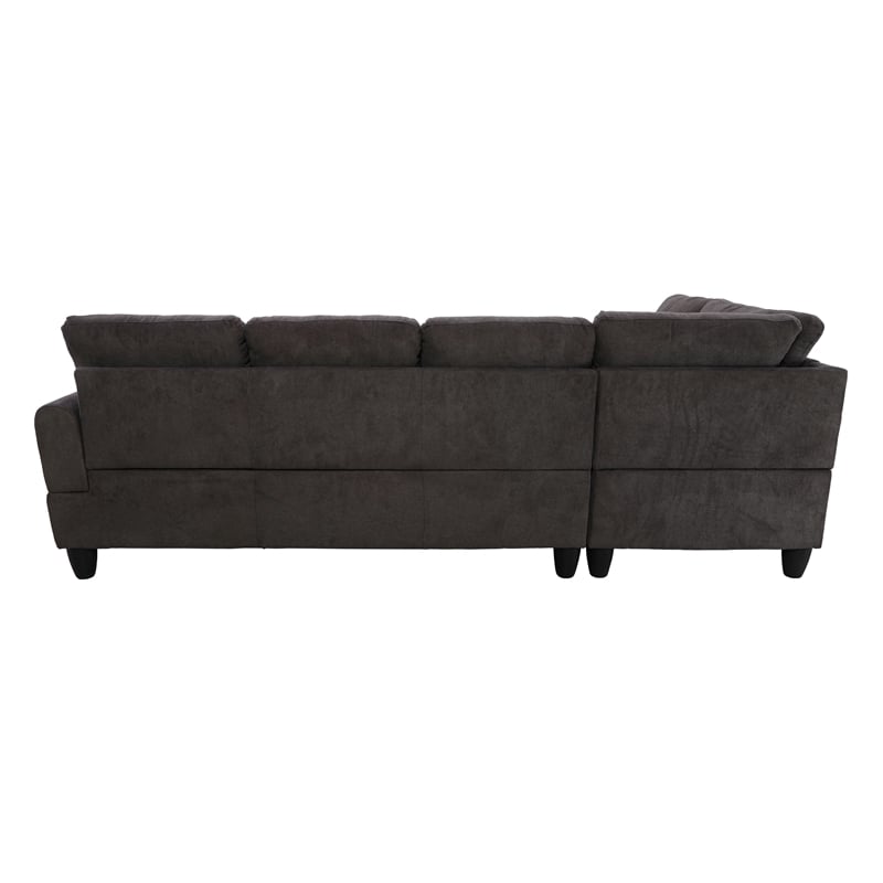 Star Home Living 3PC Sectional Sofa with Ottoman (Dark Brown)