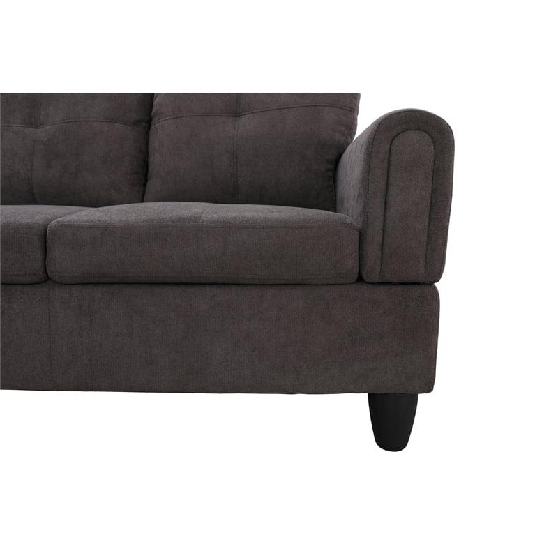Star Home Living 3PC Sectional Sofa with Ottoman (Dark Brown)