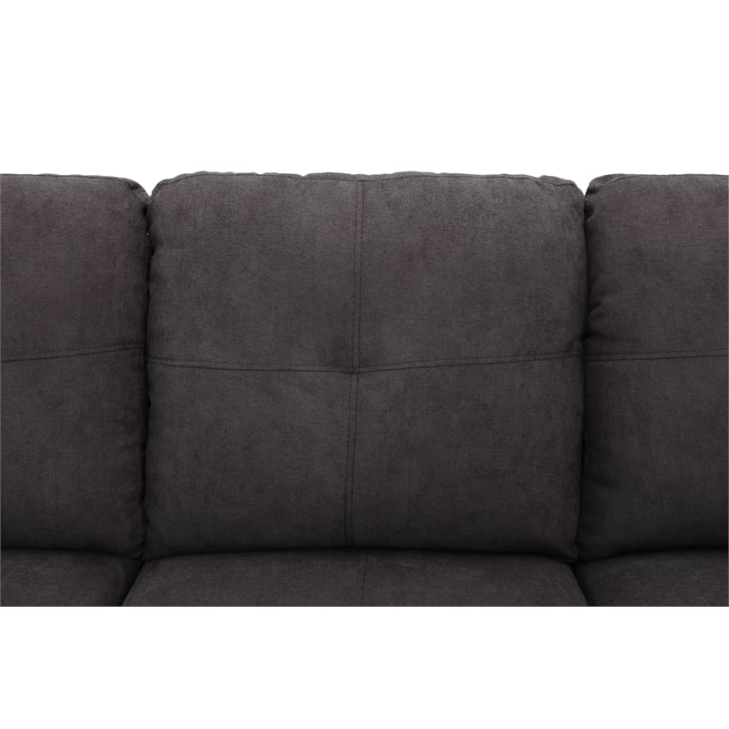 Star Home Living 3PC Sectional Sofa with Ottoman (Dark Brown)