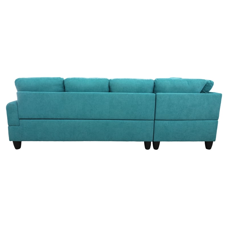 Star Home Living 3PC Flannelette Sectional Sofa with Ottoman (Sea Green)