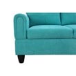 Star Home Living 3PC Flannelette Sectional Sofa with Ottoman (Sea Green)