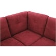 Star Home Living 3PC Flannelette Sectional Sofa with Ottoman (Red)