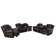 Star Home Living Corp 3-piece Faux Leather Reclining Living Room Set in Espresso